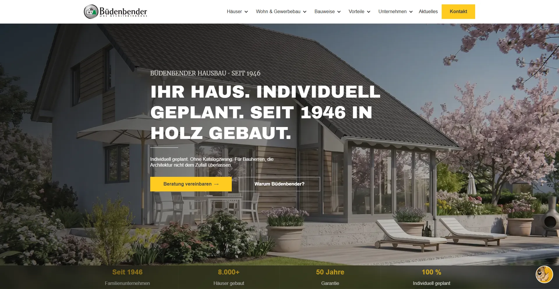 Website Büdenbender Hausbau